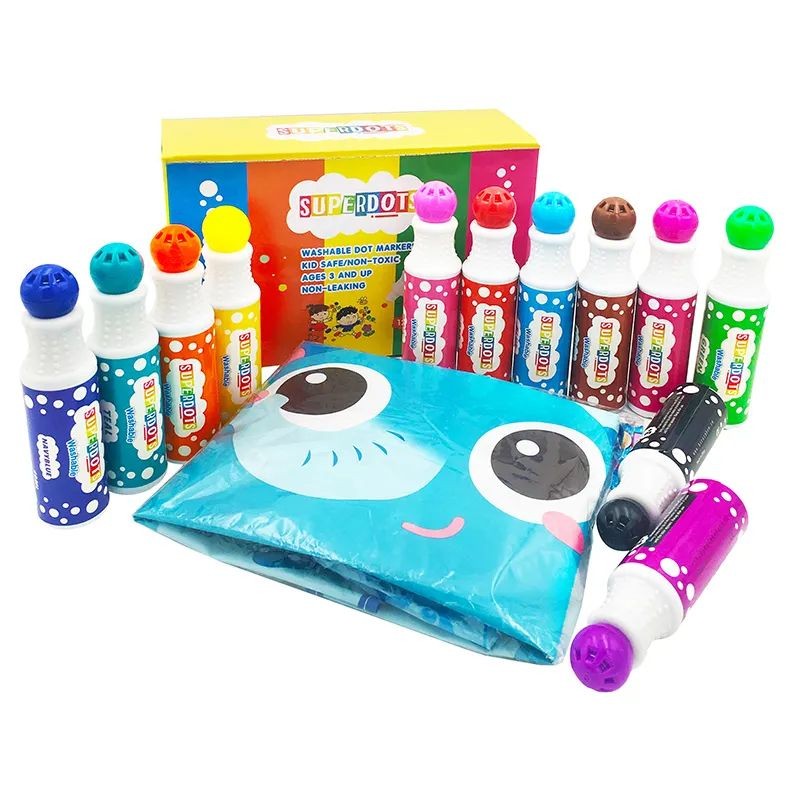 Set 12 carioci Dot Markers, lavabile, uscare rapida, 40 ml, culori diverse - imagine 10
